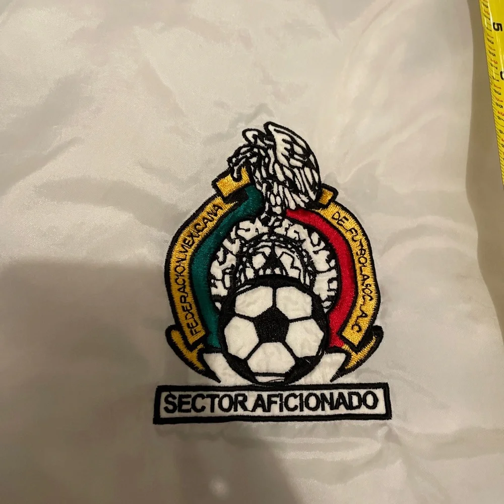 Vintage 1990’s Mexico Soccer Seleccion Mexicana Puffer Embroidered Jacket-SZ-L - Picture 8 of 14